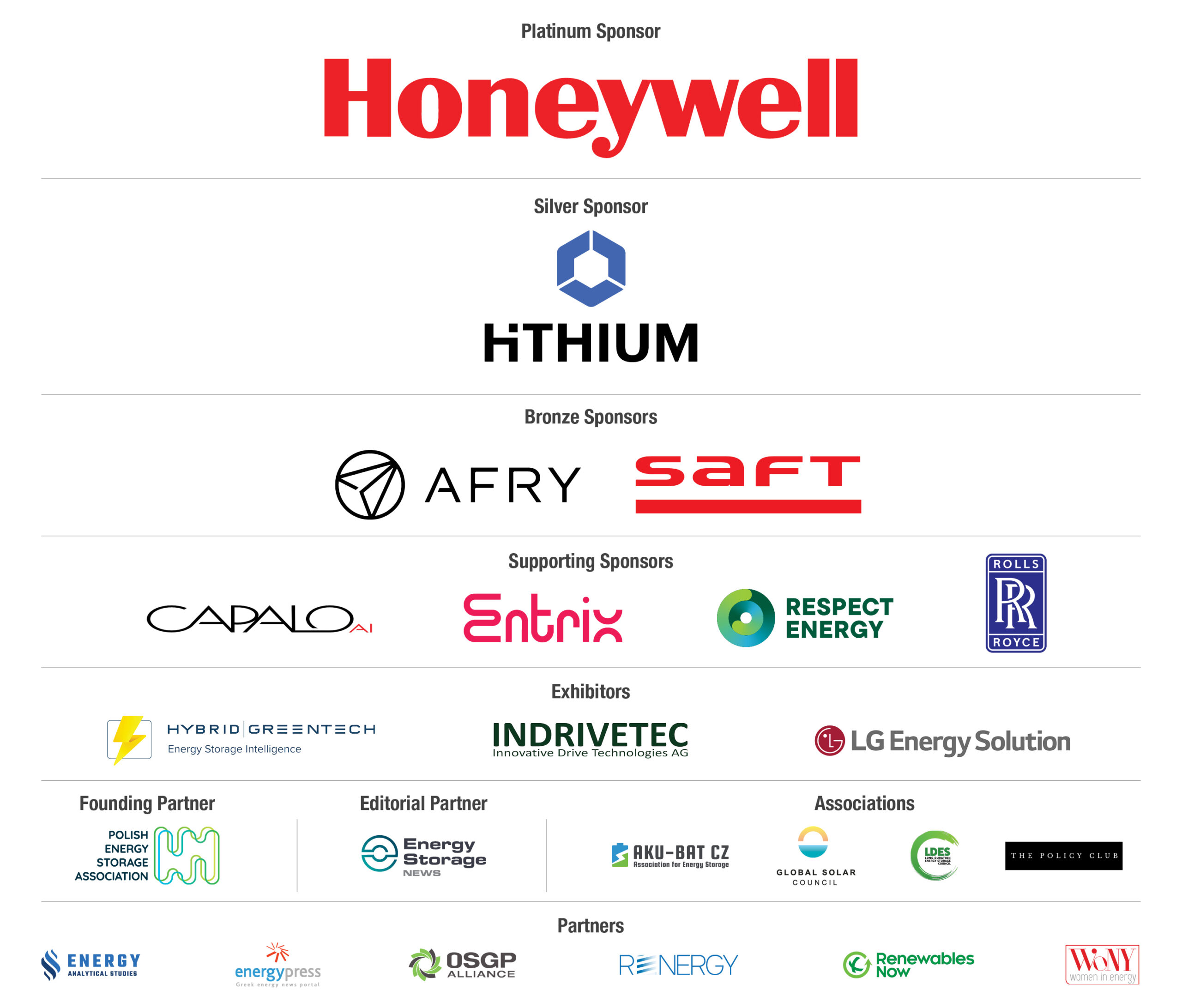 ESSCEE 2025 Tier Energy Storage Summit Central Eastern Europe 2025 Sponsors Tier